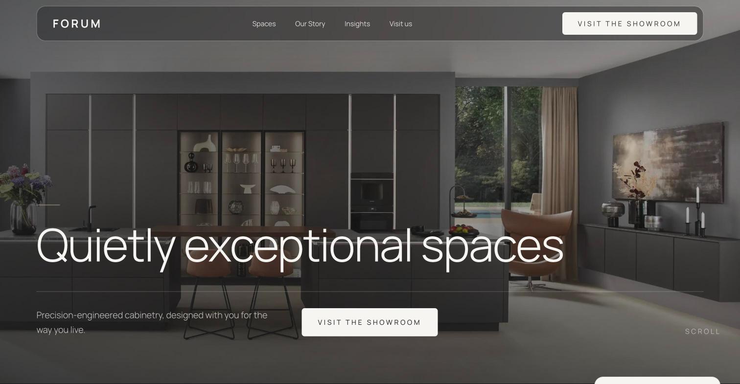 The Forum website home page, designed and built by Modex